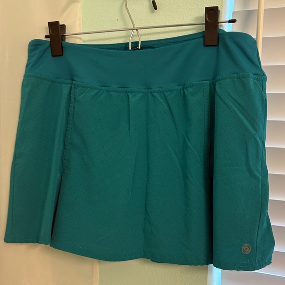 LIJA Teal Women's Tennis Pickleball Golf Skirt Skort Sz L green blue - Picture 2 of 5